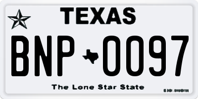TX license plate BNP0097