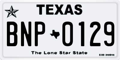 TX license plate BNP0129