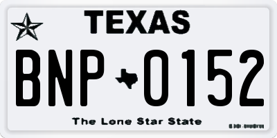 TX license plate BNP0152