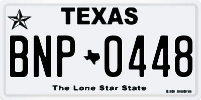 TX license plate BNP0448