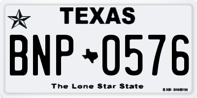 TX license plate BNP0576