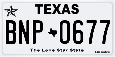 TX license plate BNP0677