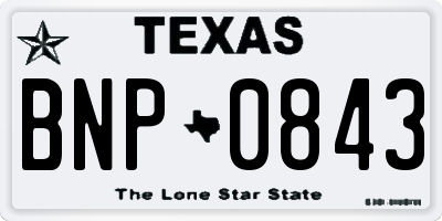 TX license plate BNP0843
