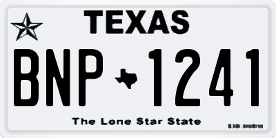 TX license plate BNP1241
