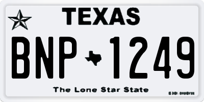 TX license plate BNP1249