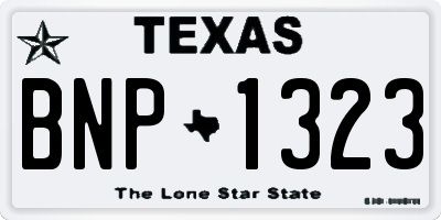 TX license plate BNP1323
