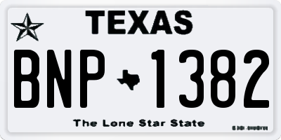 TX license plate BNP1382