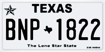 TX license plate BNP1822