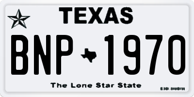 TX license plate BNP1970
