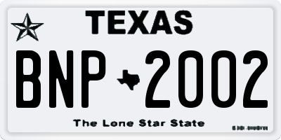 TX license plate BNP2002