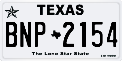TX license plate BNP2154