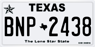 TX license plate BNP2438