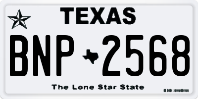 TX license plate BNP2568