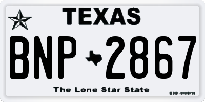 TX license plate BNP2867