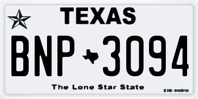 TX license plate BNP3094