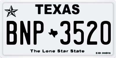 TX license plate BNP3520