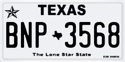 TX license plate BNP3568