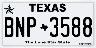TX license plate BNP3588