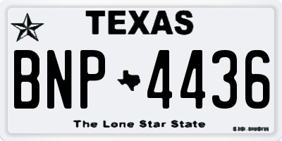 TX license plate BNP4436