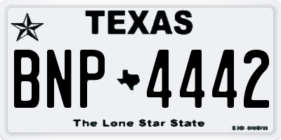 TX license plate BNP4442