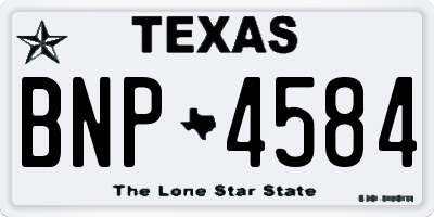 TX license plate BNP4584