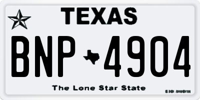 TX license plate BNP4904