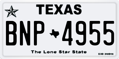 TX license plate BNP4955