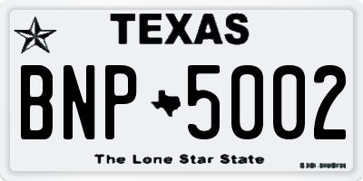 TX license plate BNP5002