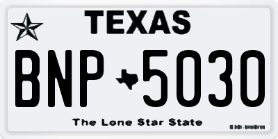 TX license plate BNP5030