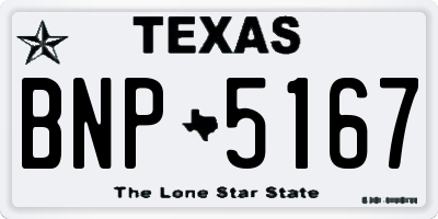 TX license plate BNP5167
