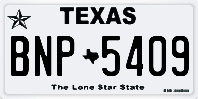 TX license plate BNP5409