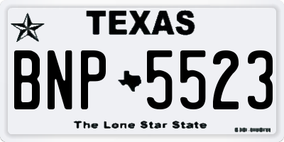 TX license plate BNP5523