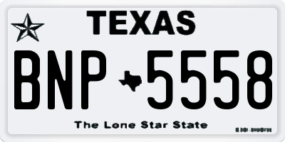 TX license plate BNP5558