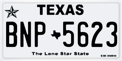 TX license plate BNP5623