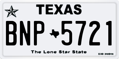 TX license plate BNP5721