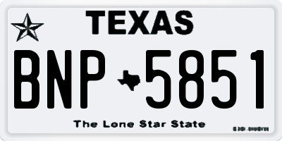 TX license plate BNP5851