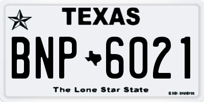 TX license plate BNP6021