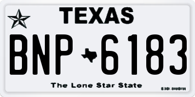 TX license plate BNP6183
