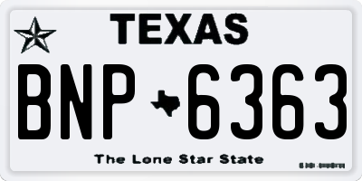 TX license plate BNP6363