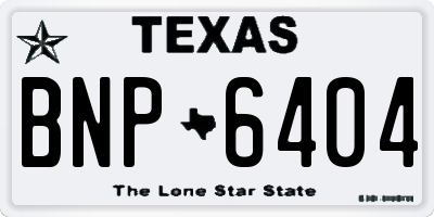 TX license plate BNP6404