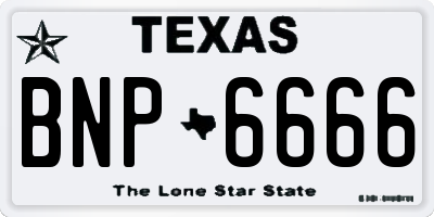 TX license plate BNP6666