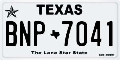 TX license plate BNP7041