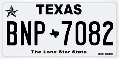 TX license plate BNP7082