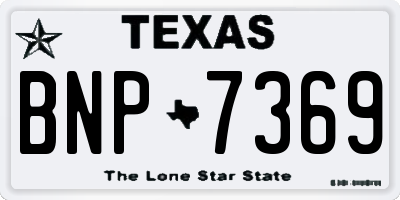 TX license plate BNP7369