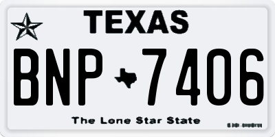 TX license plate BNP7406