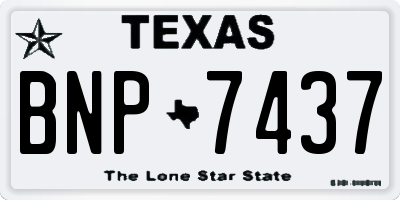 TX license plate BNP7437