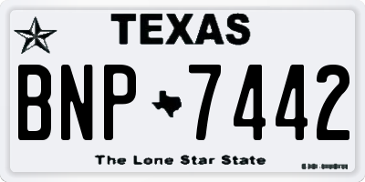 TX license plate BNP7442