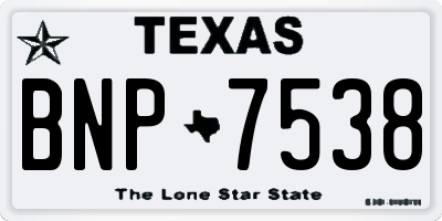 TX license plate BNP7538
