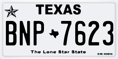 TX license plate BNP7623