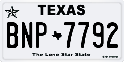 TX license plate BNP7792